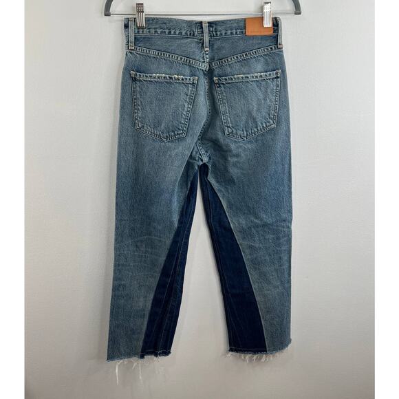 Citizens of Humanity COH Cora Cropped Distressed Raw Edge Hem Relaxed Jeans 23 - Picture 4 of 10